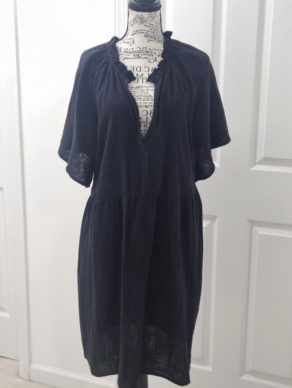 Old Navy Black Short Sleeve Babydoll Dress XL